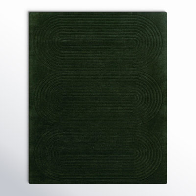Tillie Hand Tufted Wool Green Geometric Area Rug