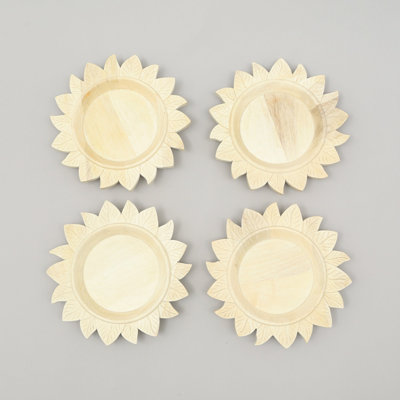  Assiette de service en bois | Plat de service en bois fait à la main 13 "| Napperon en bois | Vaisselle Artisan