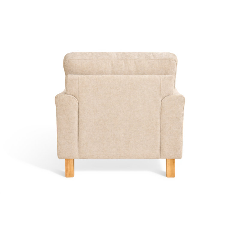 Elmeta Upholstered Armchair, Beige Chenille