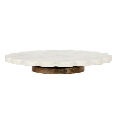 Marble And Wood Lasy Susan
