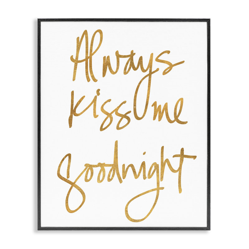 «Kiss Me Goodnight», art de la giclée encadrée par SD Graphics Studio, Giclée encadrée noir minuit, H 30 po x l 24 po