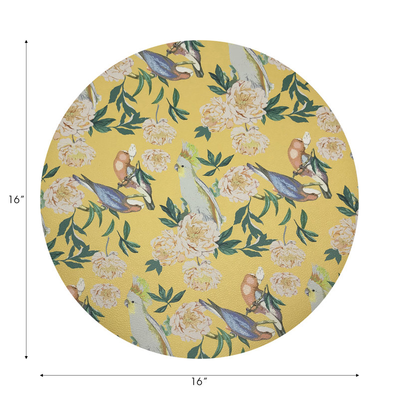 Peony Inspira Pebbles 16" Vinyl Placemat, Goldenrod