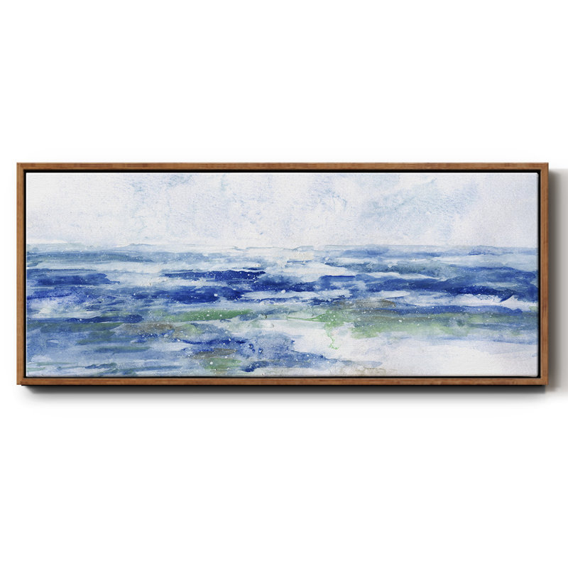Soft Ocean Waters I- Framed Canvas