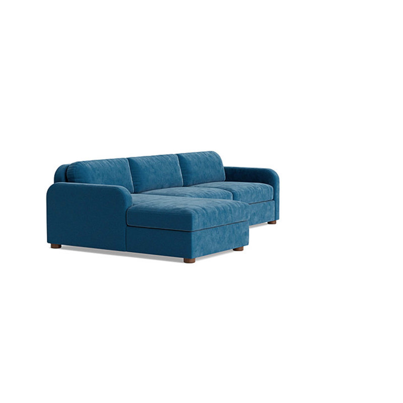 Archie Sofa with Chaise (105"), Chaise on Left, Performance Velvet - Denim