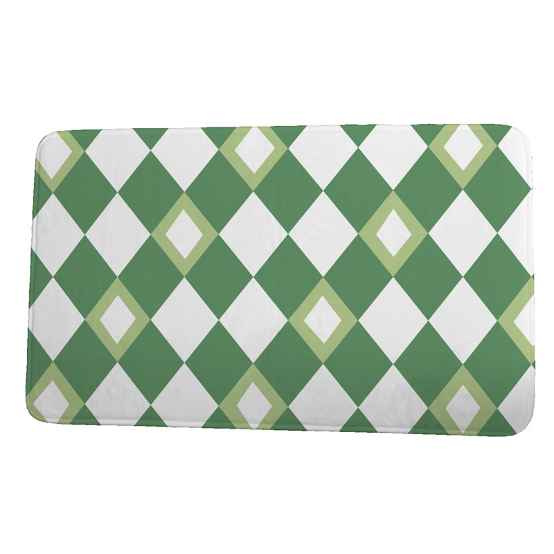 Tapis pour salle de bain Lemmons, H 18 po x L 30 po, Vert