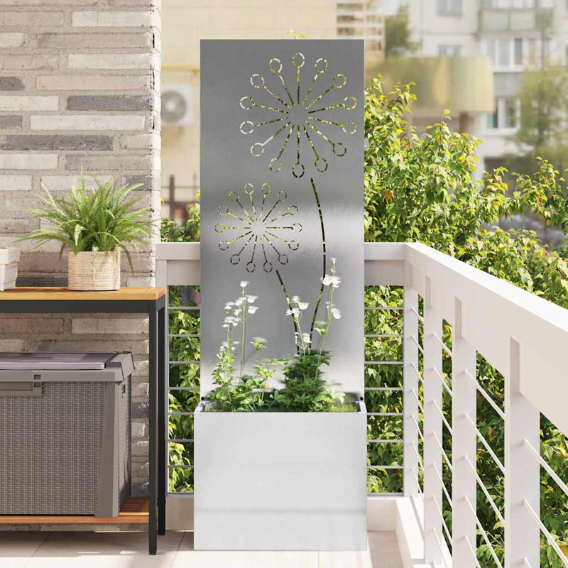 Planter Box, Sliver, 140cm H x 50cm W x 50cm D