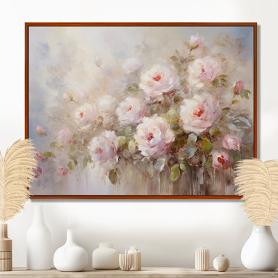 Pink Roses Farmhouse Charm On Canvas Print