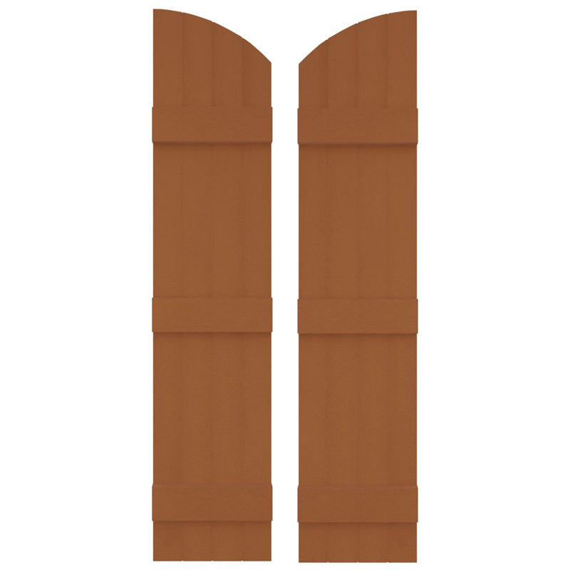 Builders Edge, paire de volets standard à quatre planches jointes avec arche, planche-n-lattes, 61 po, Cèdre traité
