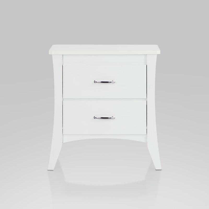 White 2-Drawer Nightstand