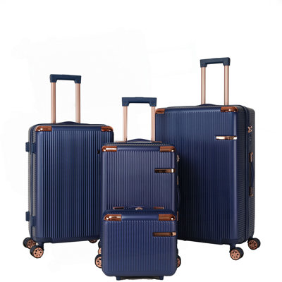 4-piece hard luggage, 360 ° dual rotating four-wheel luggage, password lock