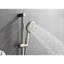 Ensemble de douche élégant en nickel brossé: tête, douche à main, barre coulissante, jets de corps, bras, système de garniture de valve avec option: