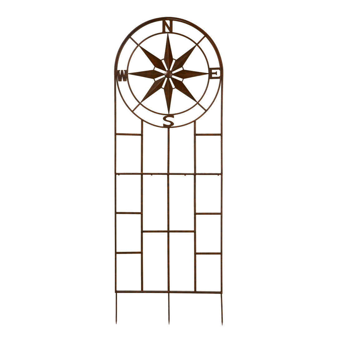 Antonae 79'' H x 31'' W Steel Arched Trellis Longshore Tides