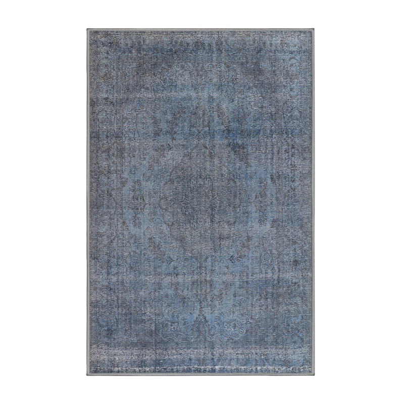 Tapis 100% Mid-Century moderne lavable à la machine 2242, Rectangle 7 pi x 9 pi