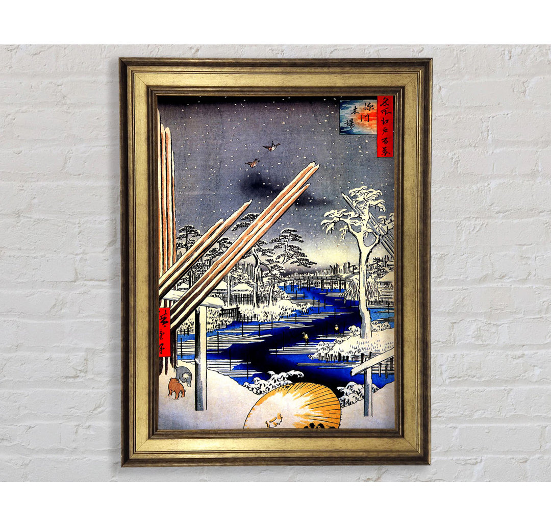 Hiroshige Fukagawa Lumberyards - Einzelner Bilderrahmen Kunstdrucke