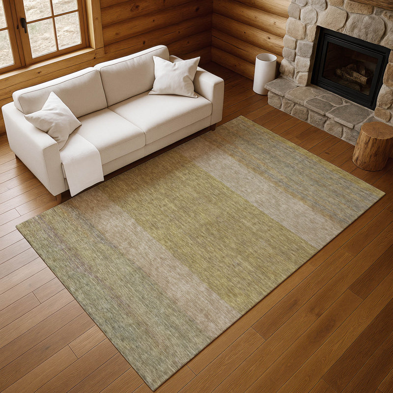 Premium Machine Washable Brennon AMF1624 Stripes Rug, Rectangle 2'6" x 3'10"