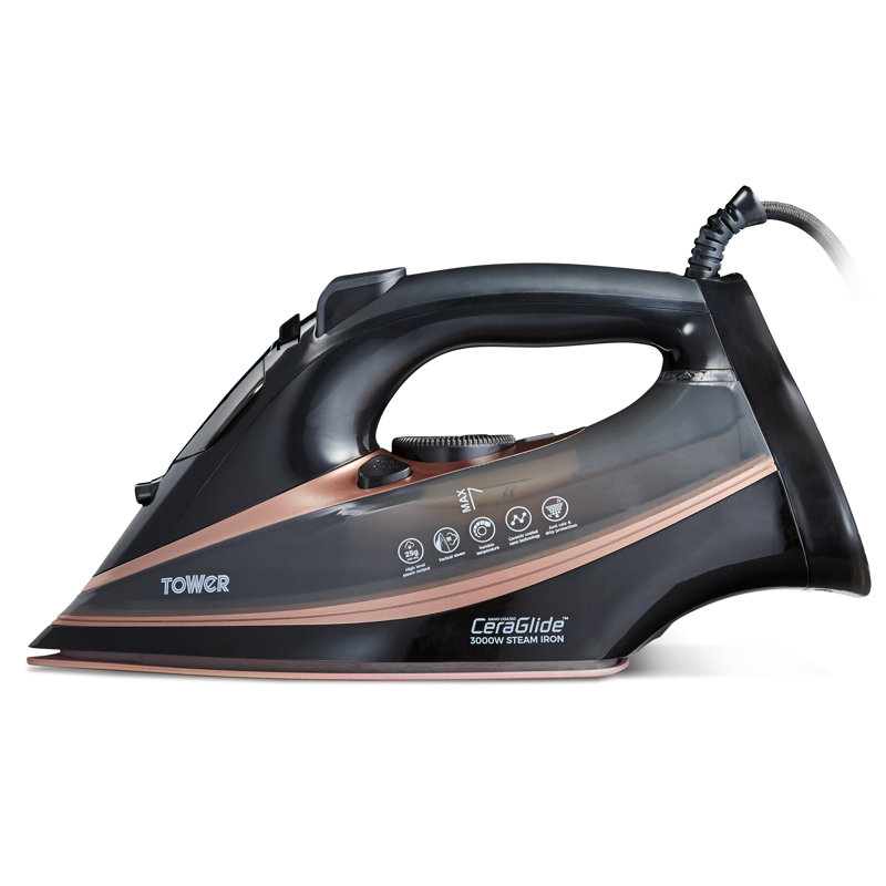 Tower Ceraglide 3100W Ultraspeed Steam Iron, Rose Gold