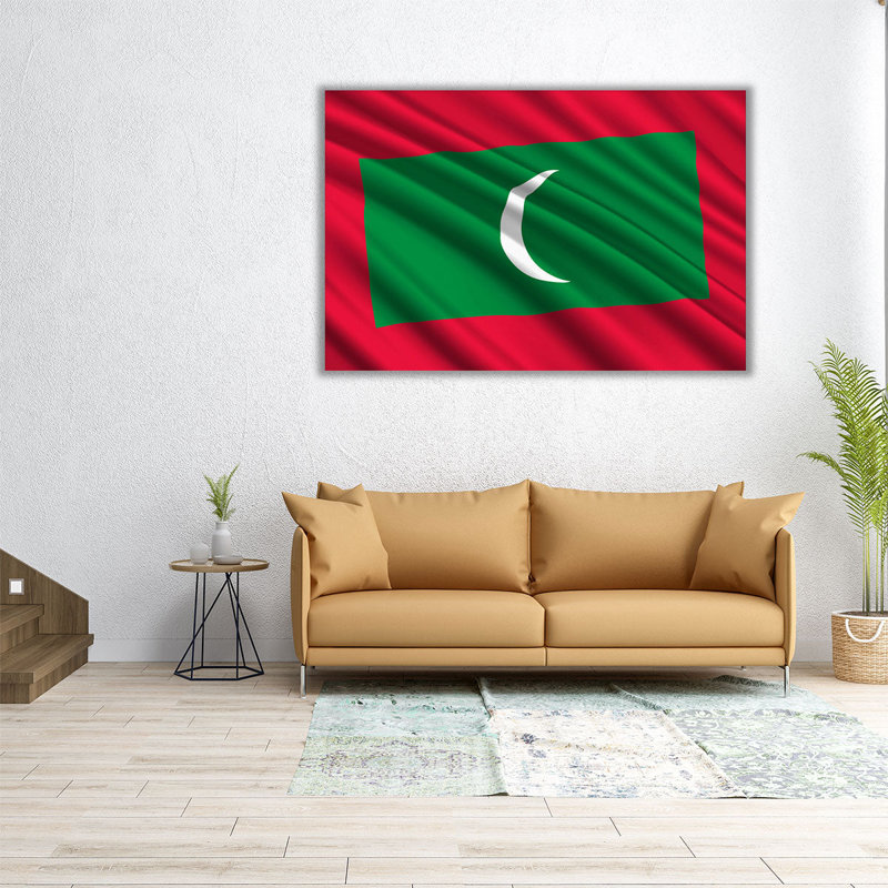 «Maldives Flag Waving», reproduction d'art sur toile, H 20 po x l 30 po