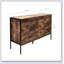 Commode rustique en bois à six tiroirs pour une organisation polyvalente de la maison et une décoration élégante.