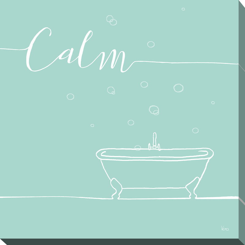 «Underline Bath VI Teal», art textuel, H 18 po x l 18 po x P 1 po, Toile tendue