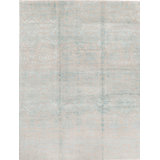 Hand-Knotted High-Quality Silver and Aqua Area Rug