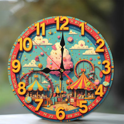 Colorful Fun Carnival Wall Clock Decor