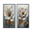 Ensemble de 2 pièces d'art mural pivoine blanche et dorée-1119944697-1119944678