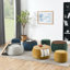 Repose-pieds rond avec rangement, fonction 2 en 1, table de bout et repose-pieds, avec petit siège, gris clair (25 po x 25 po x 14,7 po)-129933634