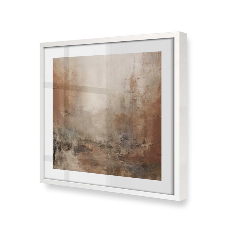 Russet Mists Unfolding v2 Print, 16" H x 16" W x 1.25" D, Opaque White Picture Framed