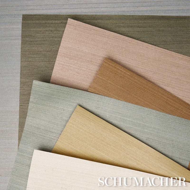 Schumacher x Patterson Flynn Musa Abaca Wallpaper, Blue