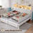 Bed With Headboard,upholstered Bed With 4 Storage Drawers,modern Bed Frame With Charging Station & Led Light-108946933-108946936