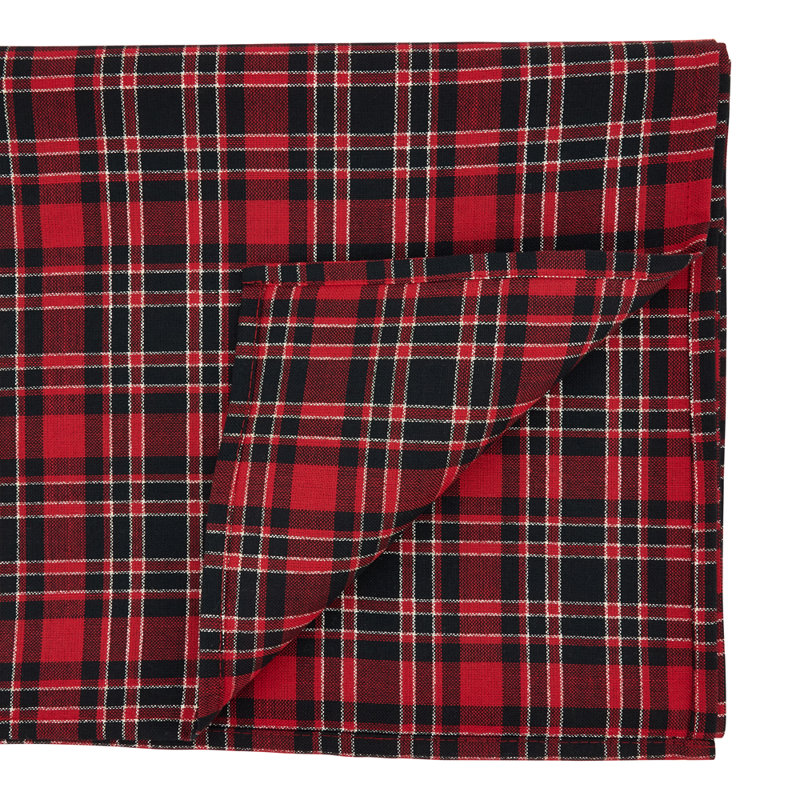 Chemin de table rouge et noir Tartan, P 16 po x L 54 po