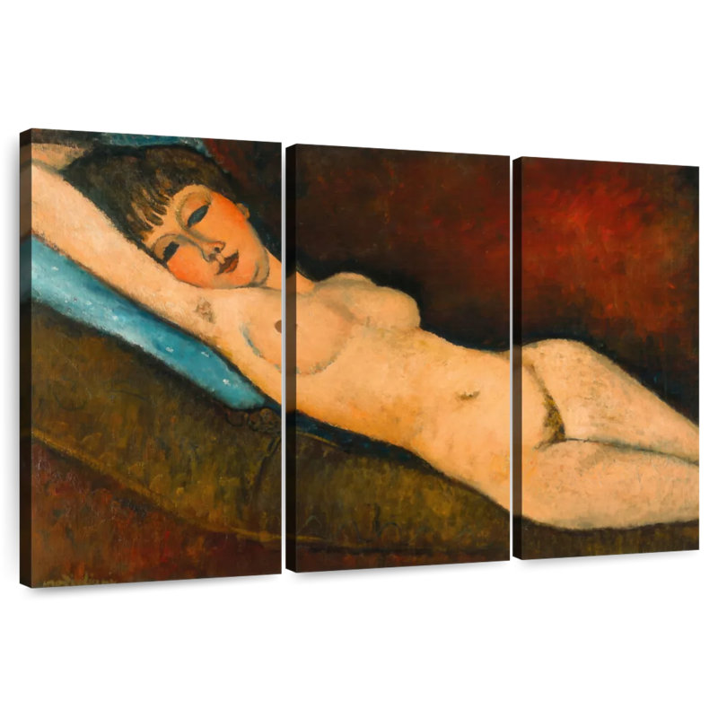 Nu Leisha inclinable avec coussin bleu, H 36 po x l 57 po
