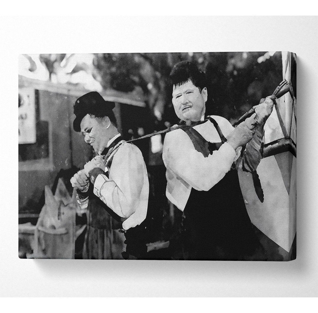 Laurel und Hardy Heave - Kunstdrucke auf Leinwand - Wrapped Canvas