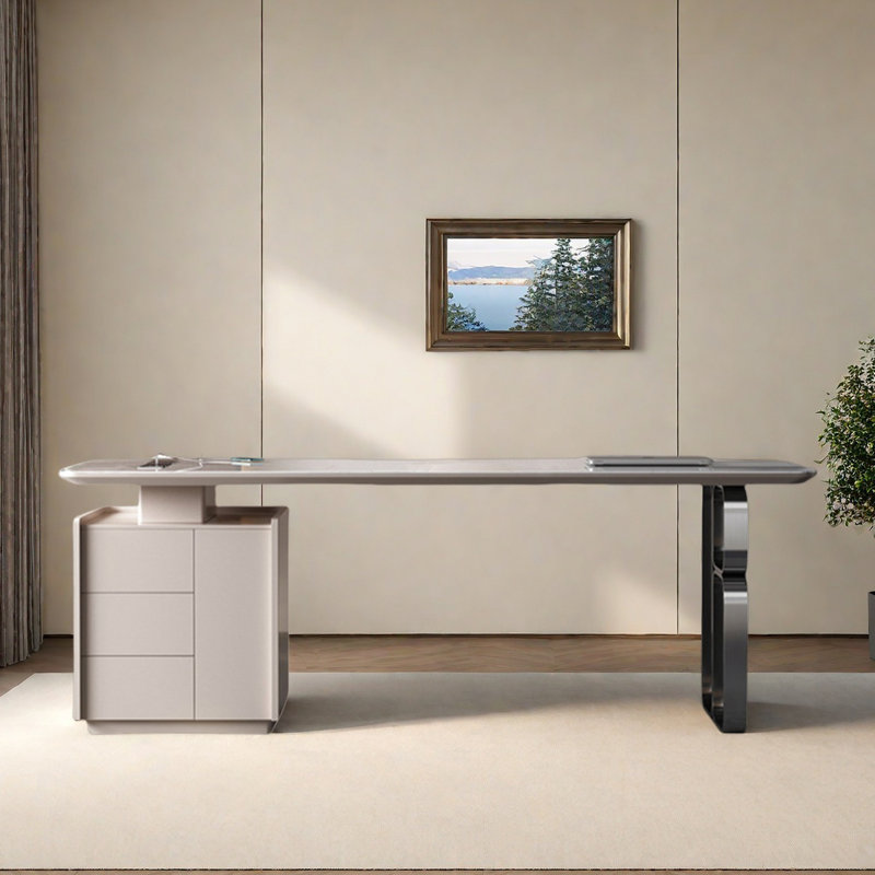 Bureau simple avec table d'ordinateur grande capacité, H 29,53 po x l 70,87 po x P 27,56 po