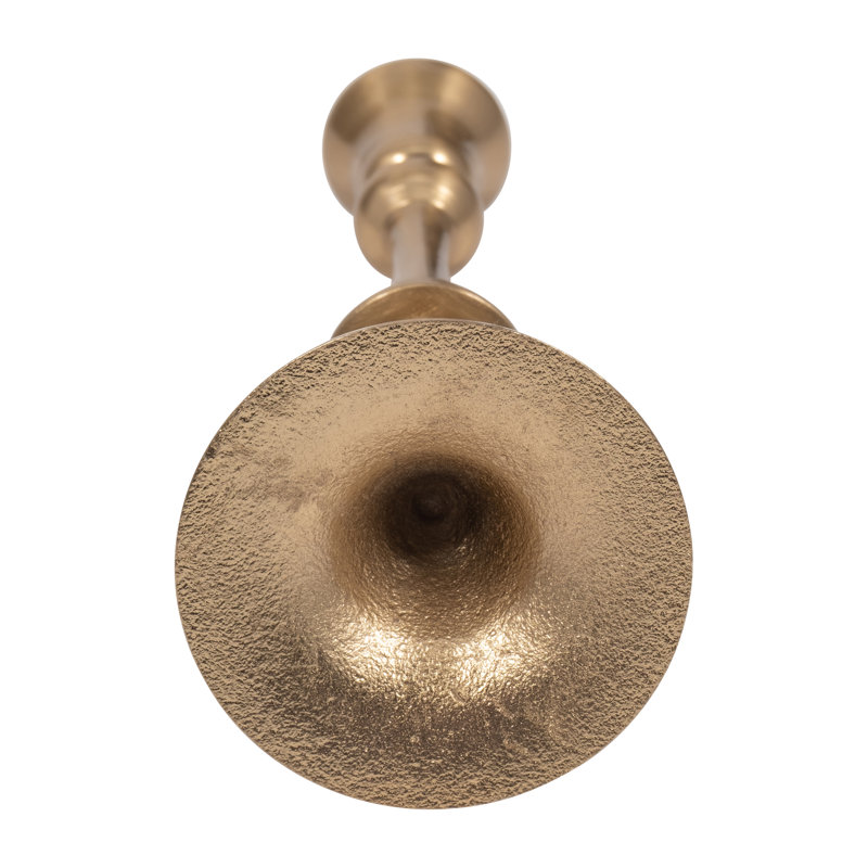 Modern Glam Metal and Aluminum Taper Candle Holder with Elegant Silhouette and Sculpted Detailing for Decorative Accent Display in Contemporary Interiors