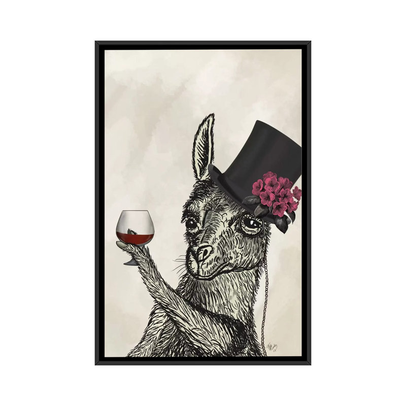 «Llama Lush II» par Fab Funky - impression d'art graphique, Aucun mat, H 26 po x l 18 po x 1,5 po, Toile avec cadre noir