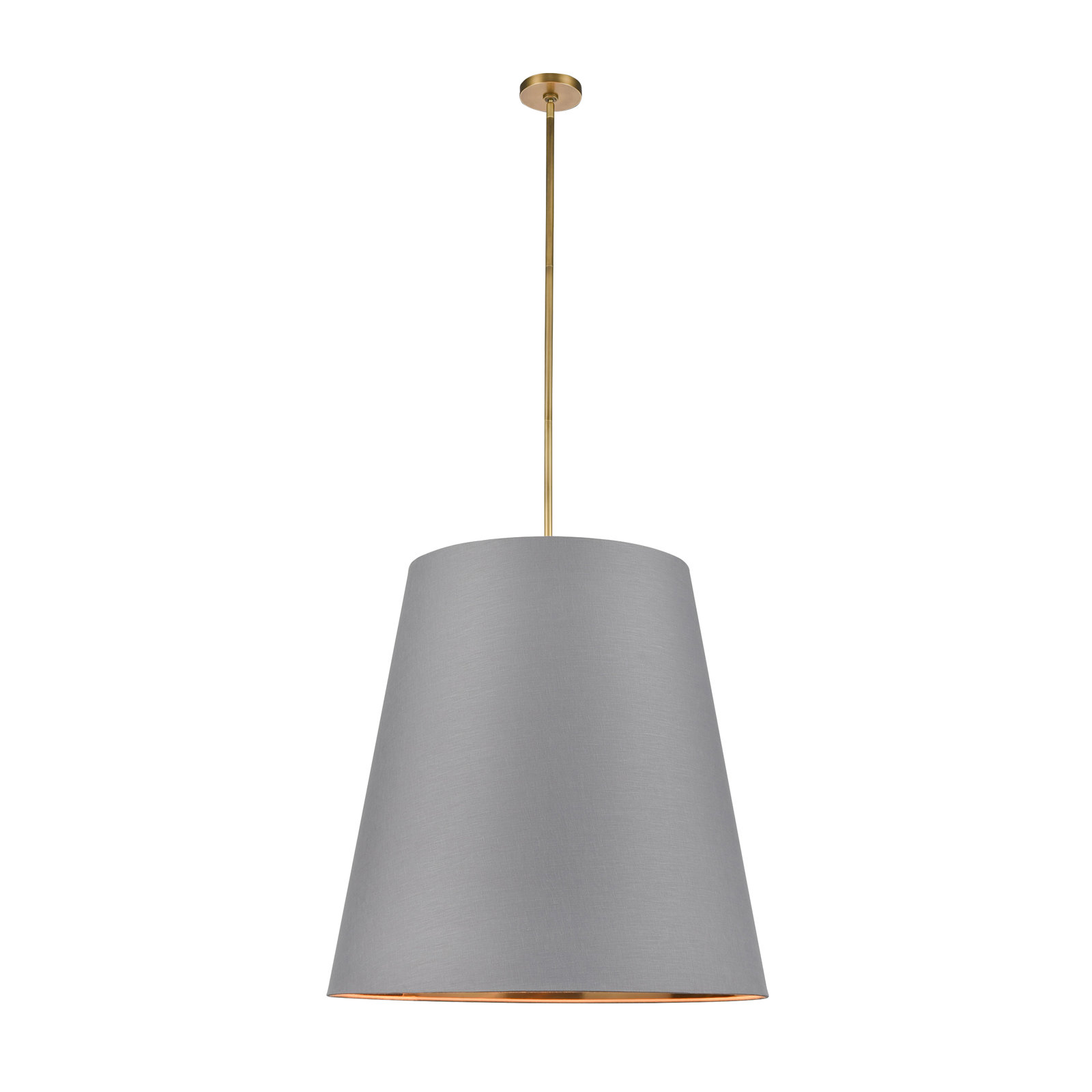 3 Light Steel Pendant, Gold, 76.88" H x 30" W x 30" D, Gray