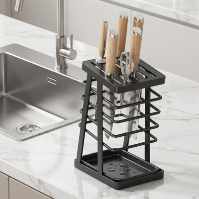 Drainable Kitchen Knife Rack, Countertop Knife Holder, Knife Storage Rack