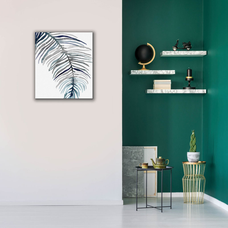 «Epic Graffiti» «Blue Feathered Palm 2» par Emma Scarvey, art mural sur toile, 26 po x 30 po, H 30 po x l 26 po