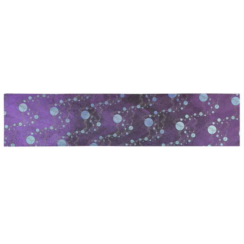 Avicia Planets Stars Table Runner, 90" L x 16" W, Purple/Blue