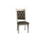 Chaises de salle à manger d'appoint de luxe argentées, de 2, dossier, coussin rembourré, gris et argent, bois d'hévéa, siège de présentation classique 2 pièces