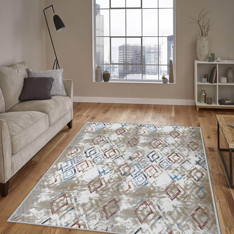 Luxurious 3D Printed Woven Carpet, 55.1 x 86.6 inches | 100% Polyester, Antibacterial, Machine Washable | Non-Slip PVC Felt Dot Underside, 0.3 in Pile Height | Perfect for Living Room, Bedroom & Home Decor