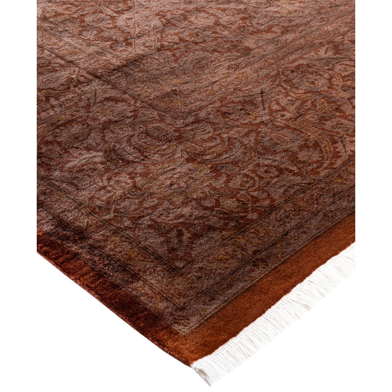Overdyed Hand-Knotted Wool Modern-Contemporary Brown Area Rug 9' 1" x 12' 5"