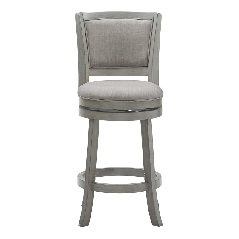 Tabouret de bar et de comptoir pivotant Ametra, Tabouret de comptoir (siège d'une hauteur de 24,3, Gris antique, Lin gris