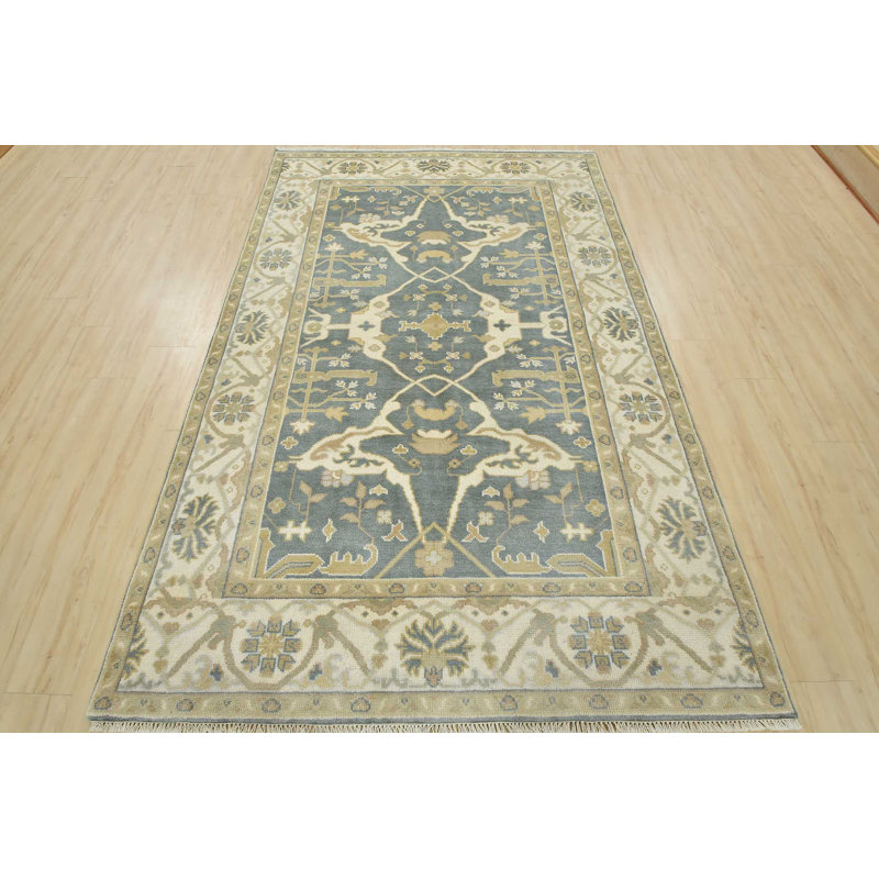 Tapis unique bleu de 5 pi 10 po x 9 pi 1 po
