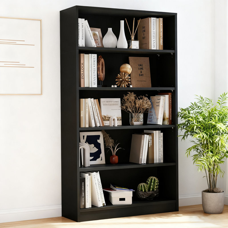 Roiuy 5-Tier Bookshelf with Adjustable Shelves