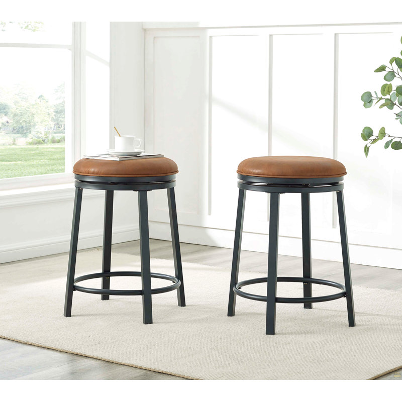 Ensemble de 2 tabourets pivotants avec structure en métal