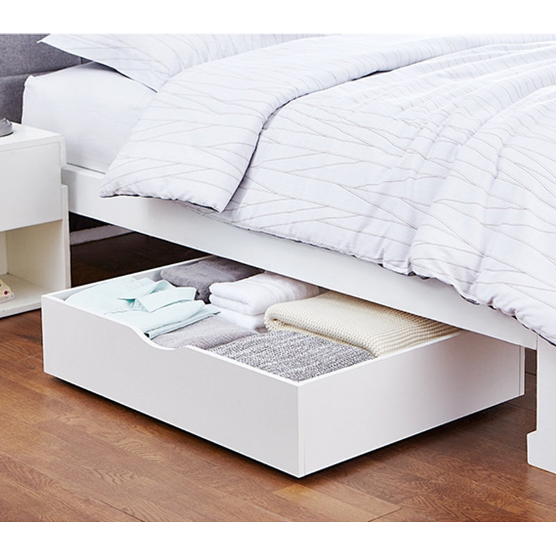 The Storage MAX - Rangement en bois avec roulettes, Blanc