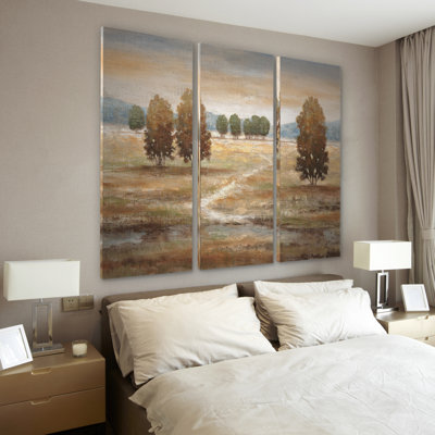 " Linen Landscape I " 3 - Pieces