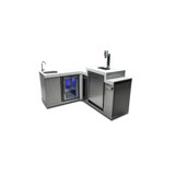 Mont Alpi Bar Series Ma-bev90keg 90 Degree Stainless Steel Outdoor Rated 3 Beer Tap Kegerator Keg Dispenser + Wine Cooler Beverage Center Refrigerator + Granite Countertops + Faucet & Sink